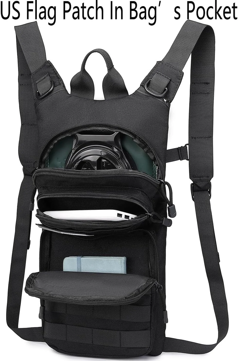 کوله پشتی نظامی ایمیل با مخزن آب 3 لیتری، کوله پشتی سبک وزن و بدون BPA، مناسب برای دویدن، دوچرخه سواری و پیاده روی