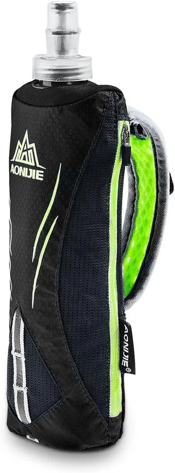 کیف دستی قمقمه آب Aonijie مناسب دویدن، بسته هیدراتاسیون بند دار با قمقمه نرم 500 میلی لیتری (مشکی)