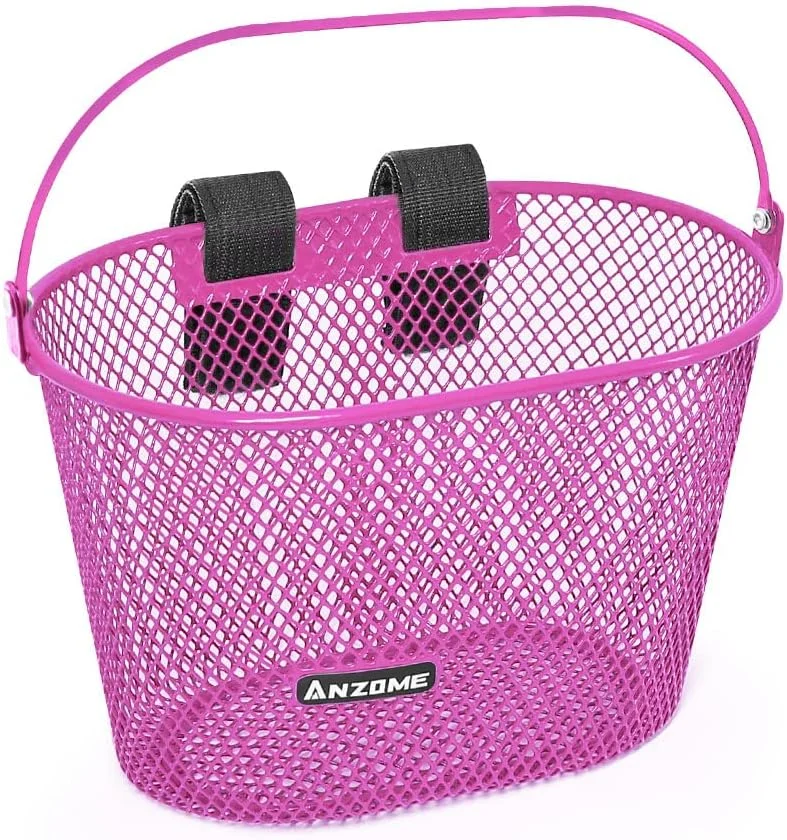 سبد دوچرخه کودکانه ANZOME، سبد دوچرخه برای پسران و دختران، سبد دوچرخه فلزی ضد آب برای کودکان، مناسب برای اکثر دوچرخه های کودکان و سه چرخه های کودکان