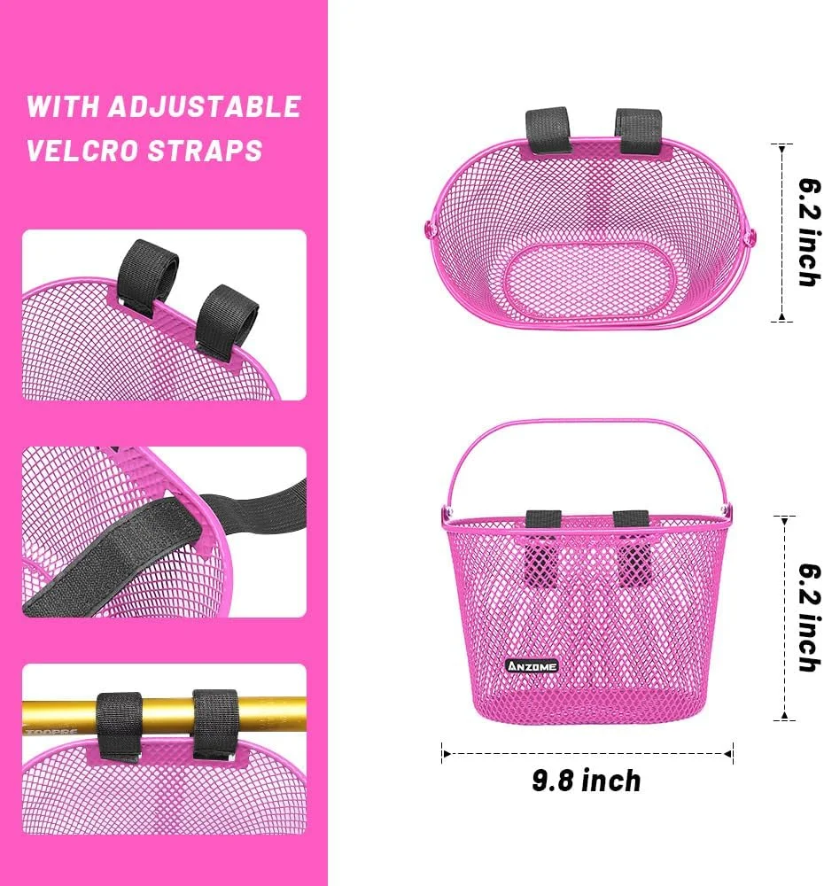 سبد دوچرخه کودکانه ANZOME، سبد دوچرخه برای پسران و دختران، سبد دوچرخه فلزی ضد آب برای کودکان، مناسب برای اکثر دوچرخه های کودکان و سه چرخه های کودکان سبد دوچرخه کودکانه ANZOME، سبد دوچرخه برای پسران و دختران، سبد دوچرخه فلزی ضد آب برای کودکان، مناسب برای اکثر دوچرخه های کودکان و سه چرخه های کودکان