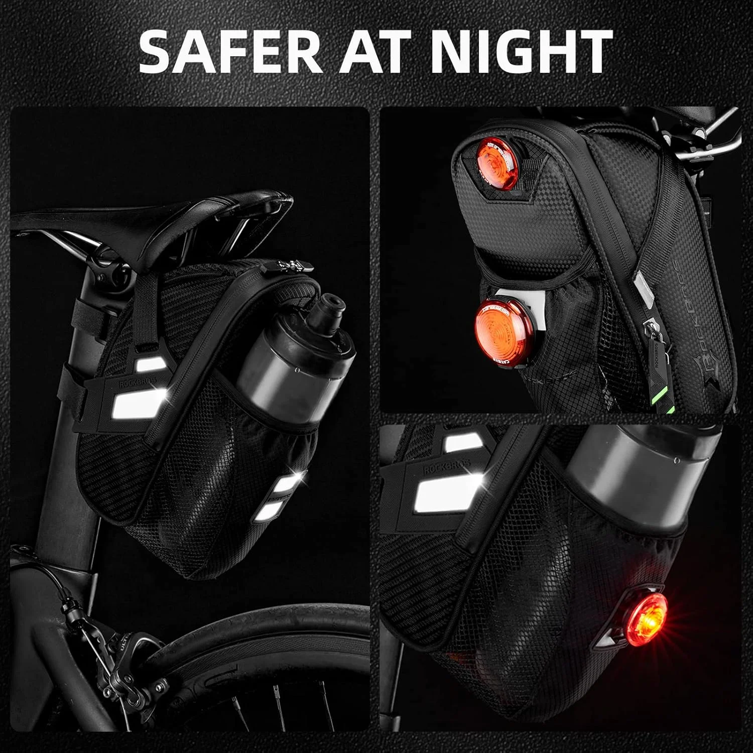 کیف زین دوچرخه راک بروز با جای قمقمه، ضد آب، مناسب دوچرخه های کوهستانی و جاده ای، کیف زیر زین، کیف لوازم دوچرخه کیف زین دوچرخه راک بروز با جای قمقمه، ضد آب، مناسب دوچرخه های کوهستانی و جاده ای، کیف زیر زین، کیف لوازم دوچرخه