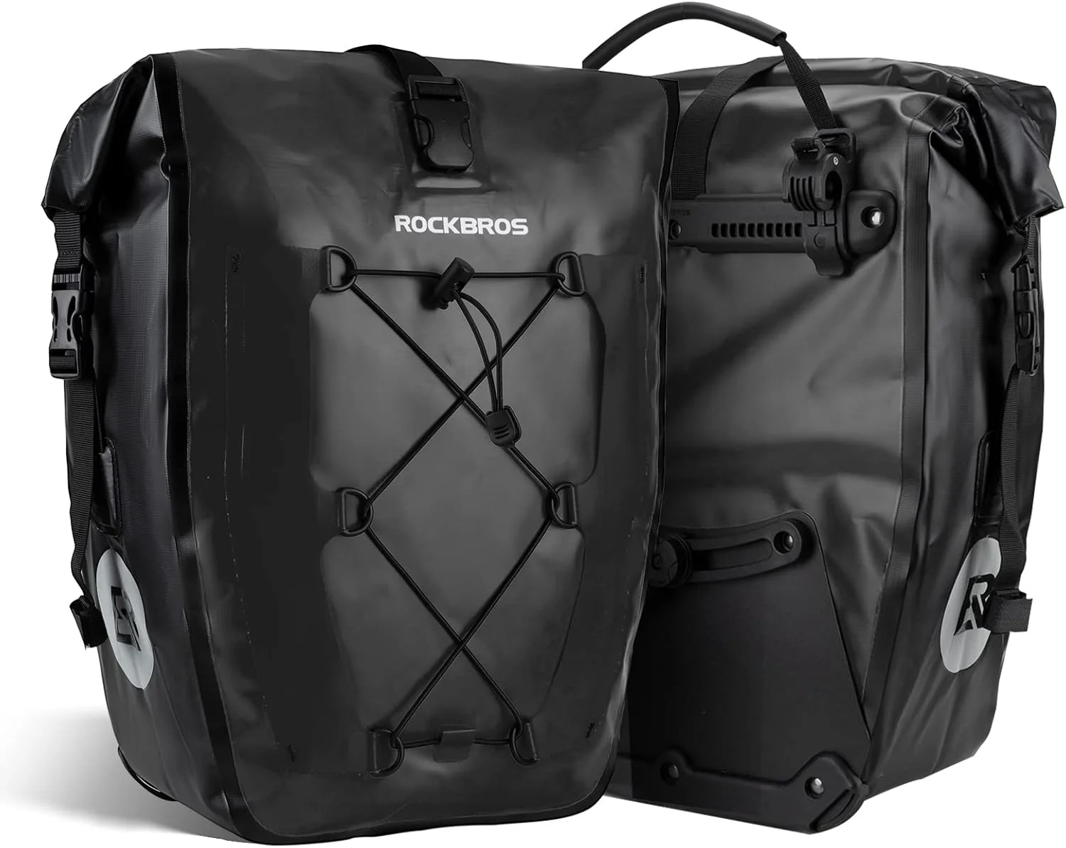 کیف خورجینی عقب دوچرخه ROCKBROS، 25 لیتر، 100% ضد آب، خورجینی عقب برای دوچرخه کوهستان، دوچرخه جاده، مسافرت، مشکی، خاکستری، نارنجی، آبی، زرد