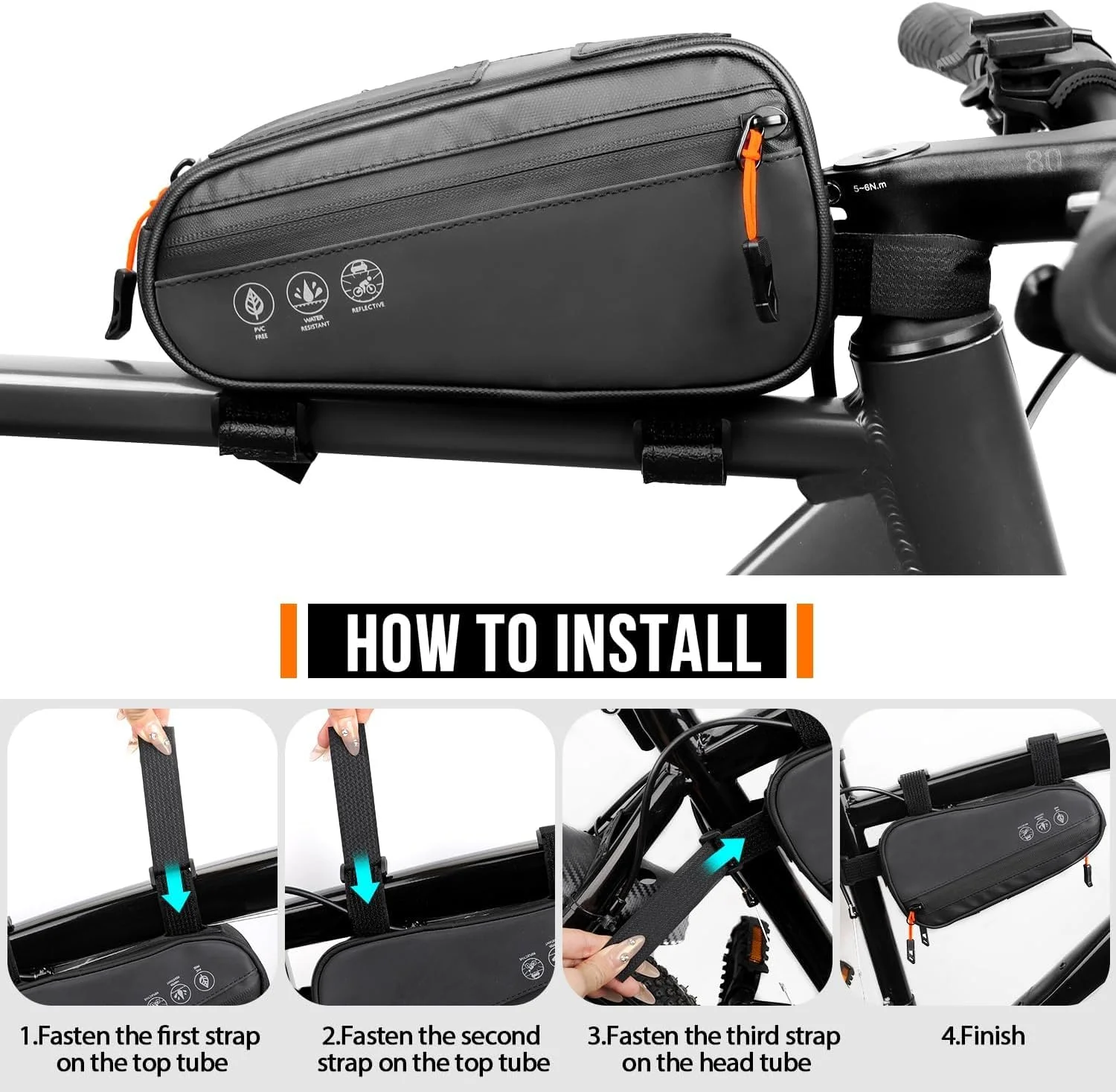 کیف لوله بالایی دوچرخه NALACAL، نصب چند زاویه ای، ضد آب، بازتابنده، کیف مثلثی دوچرخه برقی با دو جیب جانبی، کیف قاب جلویی دوچرخه برای سفر جاده ای MTB (1.2 لیتر) کیف لوله بالایی دوچرخه NALACAL، نصب چند زاویه ای، ضد آب، بازتابنده، کیف مثلثی دوچرخه برقی با دو جیب جانبی، کیف قاب جلویی دوچرخه برای سفر جاده ای MTB (1.2 لیتر)