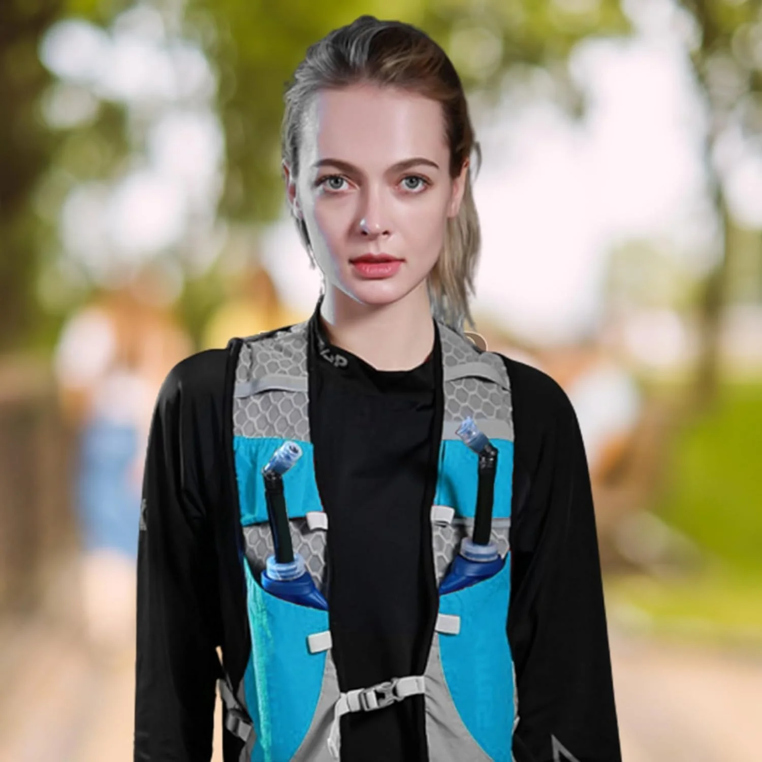 جلیقه آبرسانی مخصوص دویدن نالاکال، جلیقه سبک وزن مخصوص دو ماراتن، دارای جیب های متعدد، کوله پشتی قابل تنظیم با نوار بازتابنده، مناسب برای دوچرخه سواری، کوهنوردی و پیاده روی