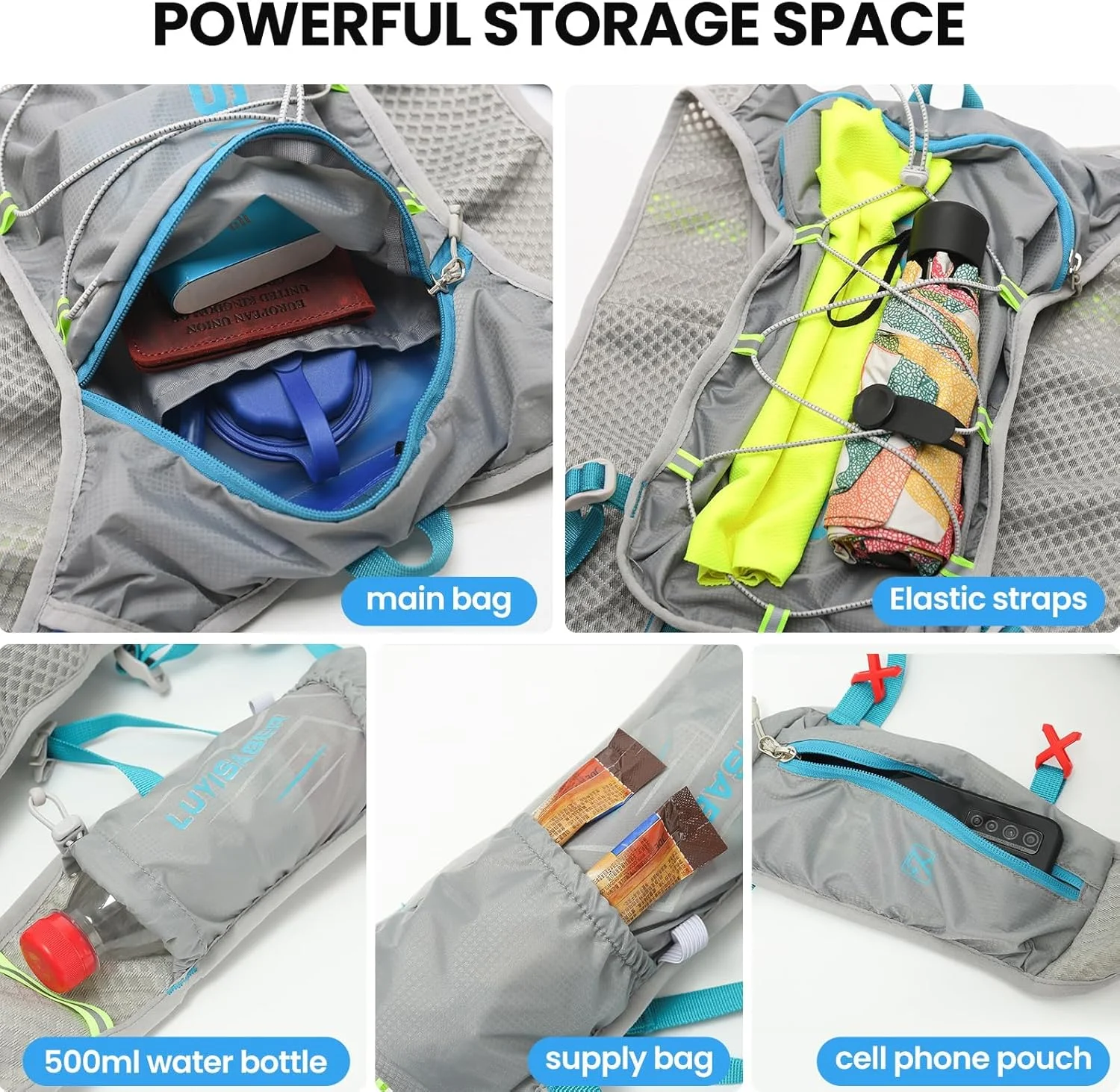 جلیقه آبرسانی مخصوص دویدن NALACAL، کوله پشتی سبک وزن عایق دار برای ماراتن، پیاده روی، دوچرخه سواری، مناسب آقایان و بانوان، خاکستری جلیقه آبرسانی مخصوص دویدن NALACAL، کوله پشتی سبک وزن عایق دار برای ماراتن، پیاده روی، دوچرخه سواری، مناسب آقایان و بانوان، خاکستری