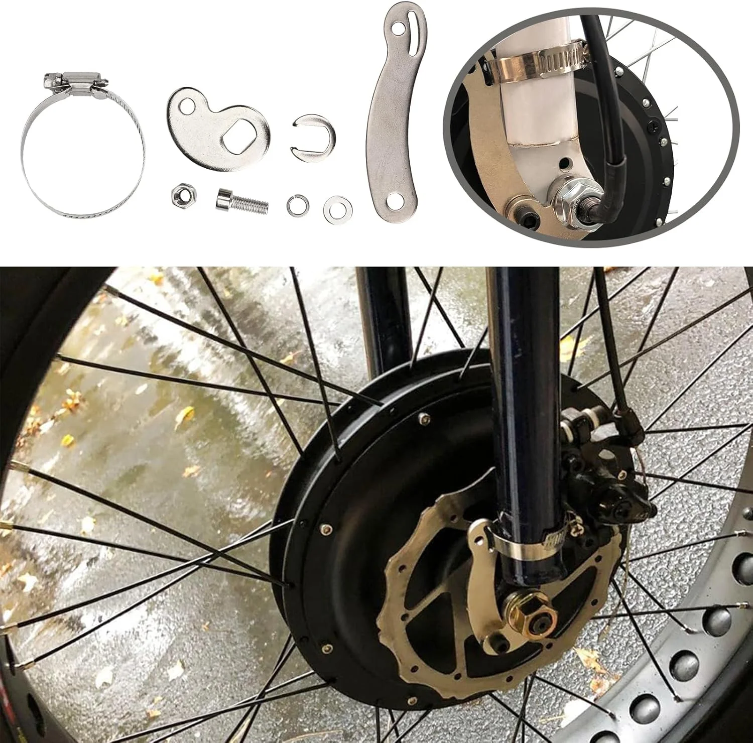 2 ست بازوی گشتاور دوچرخه برقی، کیت تبدیل بازوی گشتاور جهانی، لوازم جانبی محافظ بازوی گشتاور دوچرخه برقی، تقویت کننده رهاکننده دوچرخه برای موتورهای توپی جلو یا عقب دوچرخه برقی