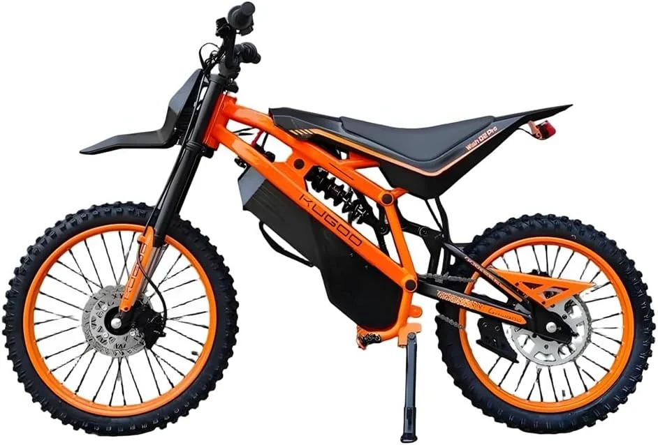 موتور کراس برقی کوگو Wish 02 Pro، موتور 2500 وات، حداکثر سرعت 70 کیلومتر در ساعت، برد 50-60 کیلومتر، مشکی نارنجی