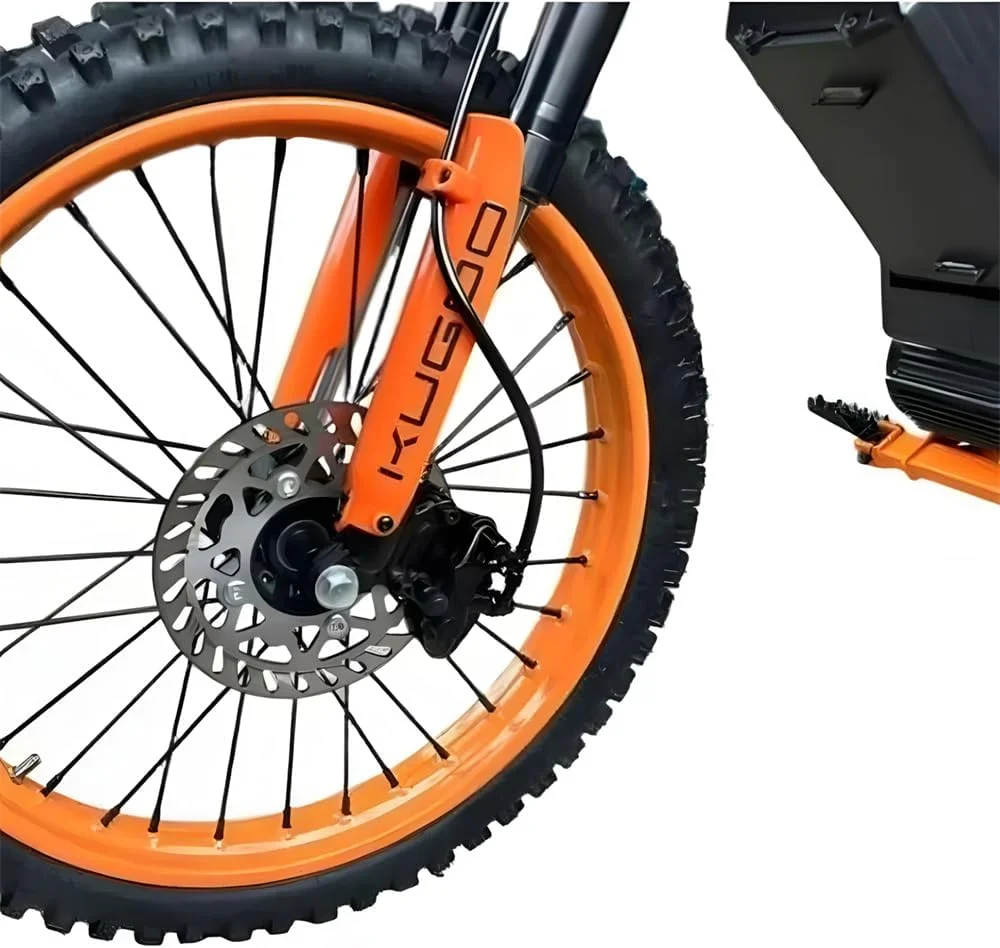 موتور کراس برقی کوگو Wish 02 Pro، موتور 2500 وات، حداکثر سرعت 70 کیلومتر در ساعت، برد 50-60 کیلومتر، مشکی نارنجی