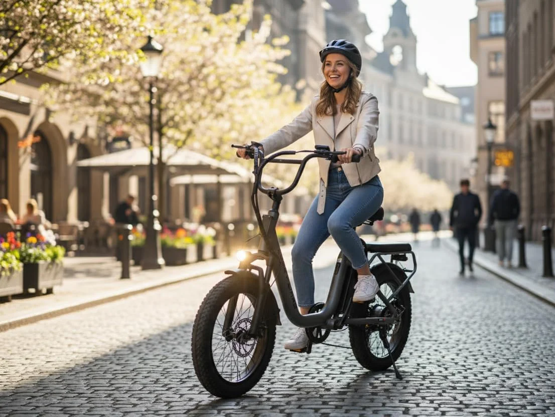 دوچرخه برقی U03 با موتور 500 وات (پیک 750 وات)، باتری 48 ولت 13 آمپر ساعت، سرعت 45 کیلومتر در ساعت، برد 45 کیلومتر، لاستیک های پهن 20×3.0، ترمزهای دیسکی، فریم فولاد کربنی - دوچرخه برقی قدرتمند با برد طولانی