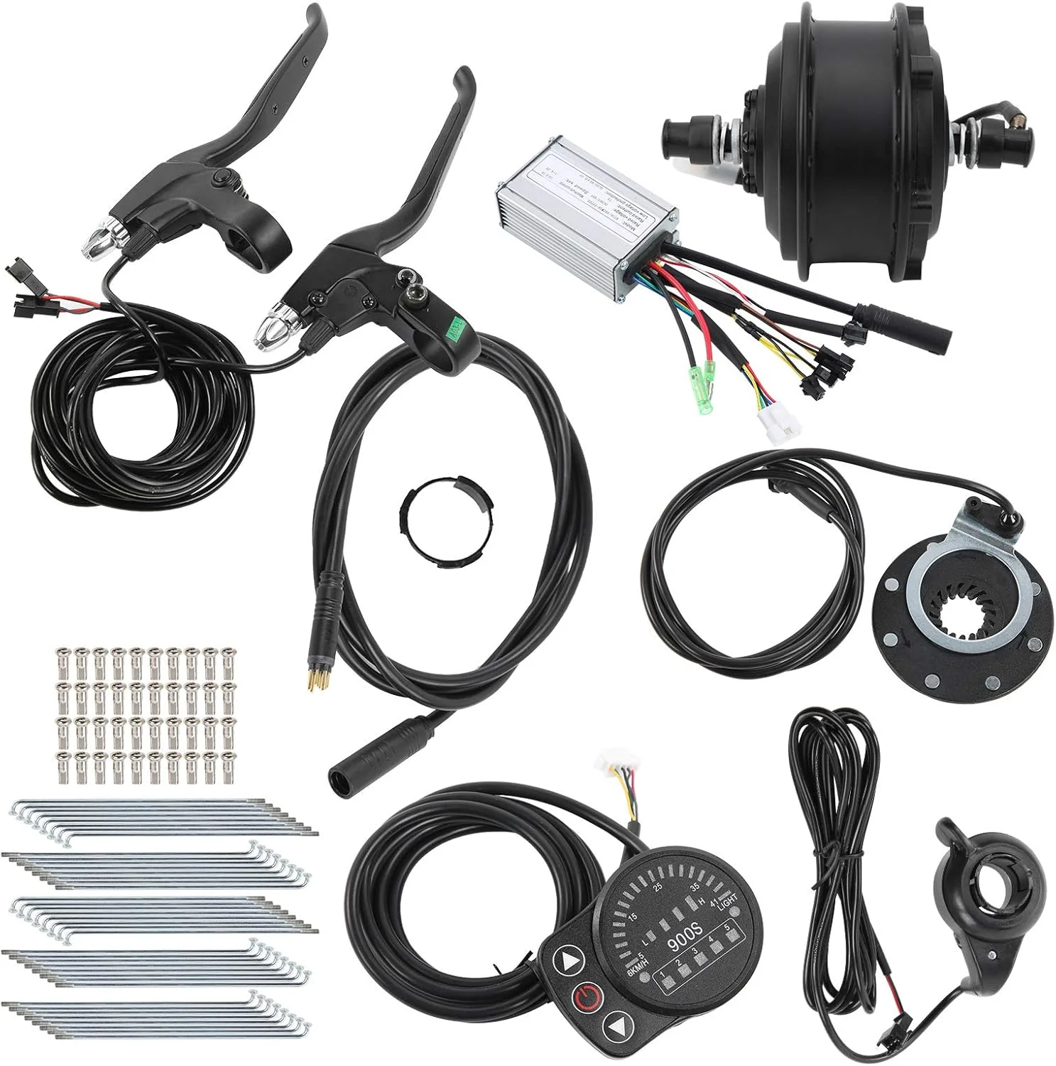 کیت تبدیل برقی، کیت تبدیل 48 ولت 250 وات با رینگ 20 اینچی، لوازم جانبی تبدیل با کنترلر و نمایشگر KT-900S برای DIY