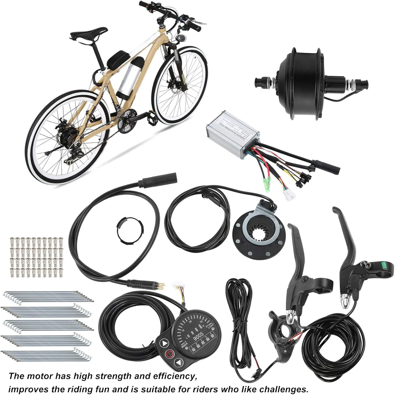 کیت تبدیل برقی، کیت تبدیل 48 ولت 250 وات با رینگ 20 اینچی، لوازم جانبی تبدیل با کنترلر و نمایشگر KT-900S برای DIY