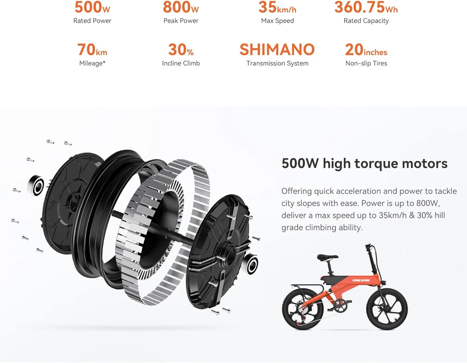 دوچرخه برقی KS-M3 - سرعت 35 کیلومتر در ساعت - برد 40 کیلومتر - 3 حالت رانندگی - قدرت موتور 500 وات - باتری لیتیومی 20 آمپر ساعت - باتری قابل جابجایی - حداکثر ظرفیت وزن دوچرخه 100 کیلوگرم