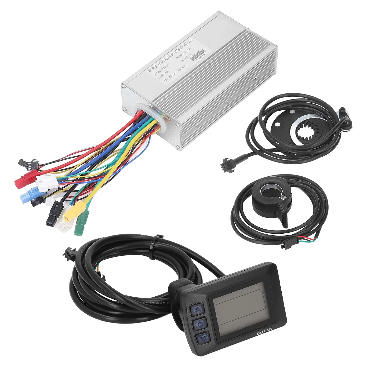 کیت تبدیل دوچرخه برقی، 36 ولت 48 ولت 1000 وات 30 آمپر موتور براشلس با نمایشگر LCD، جعبه کنترل موتور الکتریکی برای دوچرخه برقی، اسکوتر