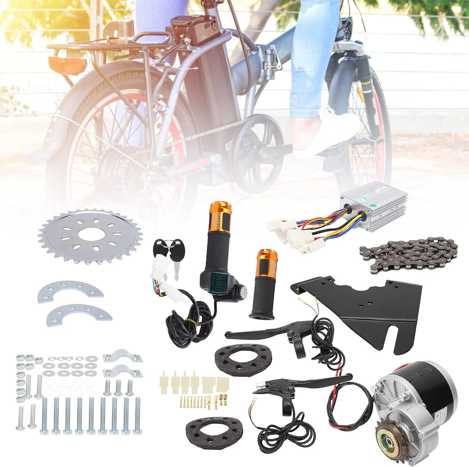 کیت کنترلر موتور، کیت تبدیل برقی 36 ولت 250 وات، کیت کنترلر موتور براش موتور الکتروموبیل، مجموعه تبدیل دوچرخه الکترونیکی DIY برای