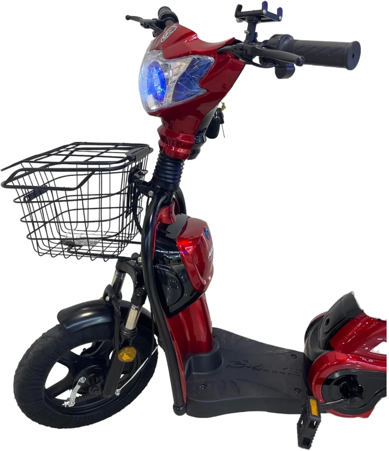 دوچرخه برقی با سبد خرید، چرخ های 16 اینچی، عمر باتری طولانی