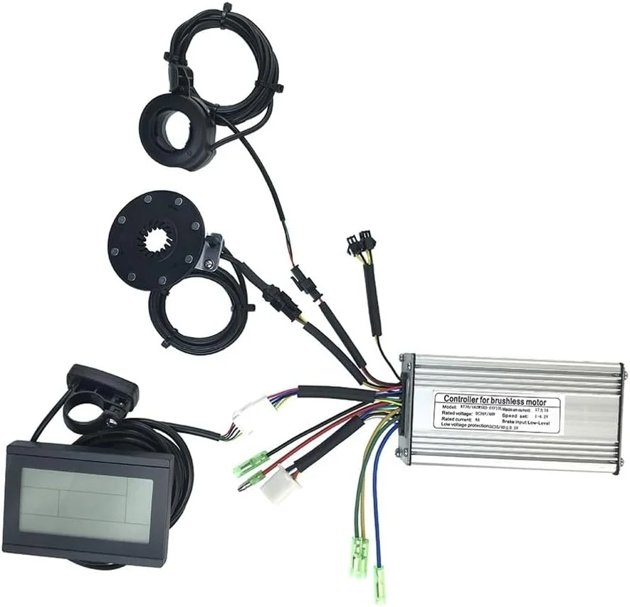 ست قطعات دوچرخه برقی کنترلر 36 ولت/48 ولت 350 وات 17 آمپر با نمایشگر LCD3، سنسور 8 مگنتی PAS و اهرم گاز انگشتی برای موتور براشلس سری KT