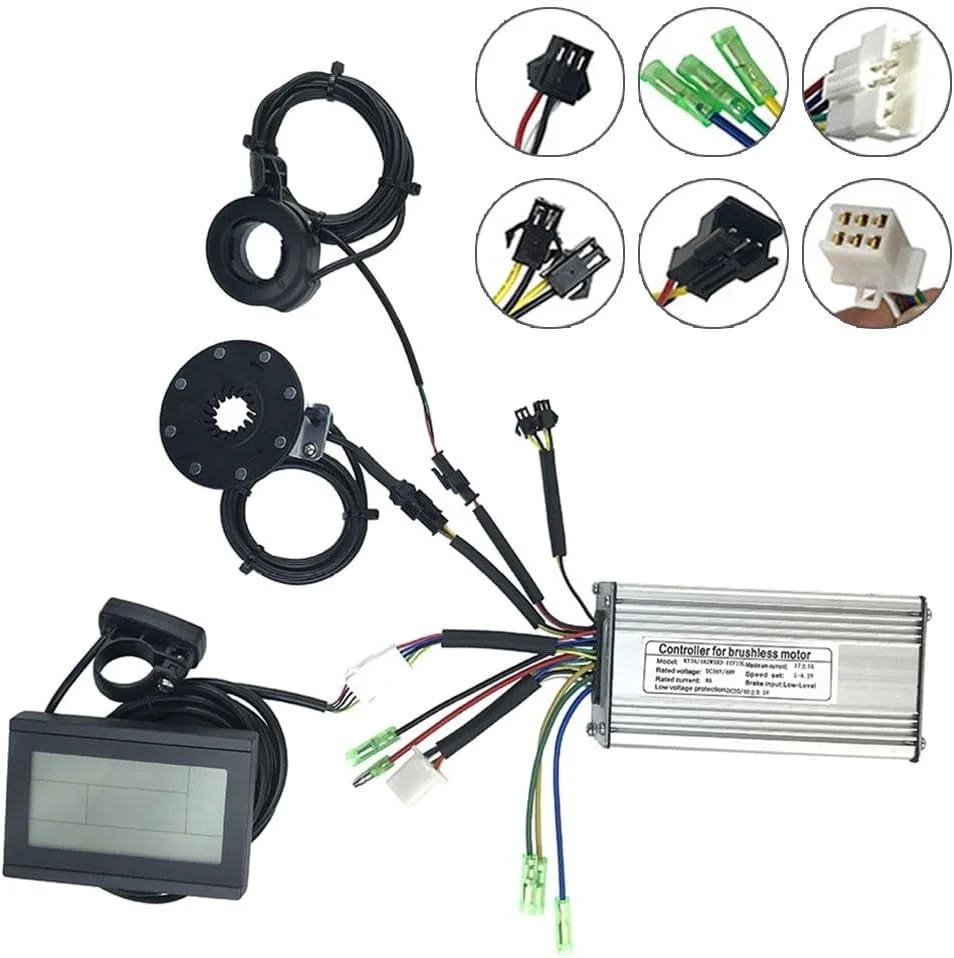 ست قطعات دوچرخه برقی کنترلر 36 ولت/48 ولت 350 وات 17 آمپر با نمایشگر LCD3، سنسور 8 مگنتی PAS و اهرم گاز انگشتی برای موتور براشلس سری KT ست قطعات دوچرخه برقی کنترلر 36 ولت/48 ولت 350 وات 17 آمپر با نمایشگر LCD3، سنسور 8 مگنتی PAS و اهرم گاز انگشتی برای موتور براشلس سری KT