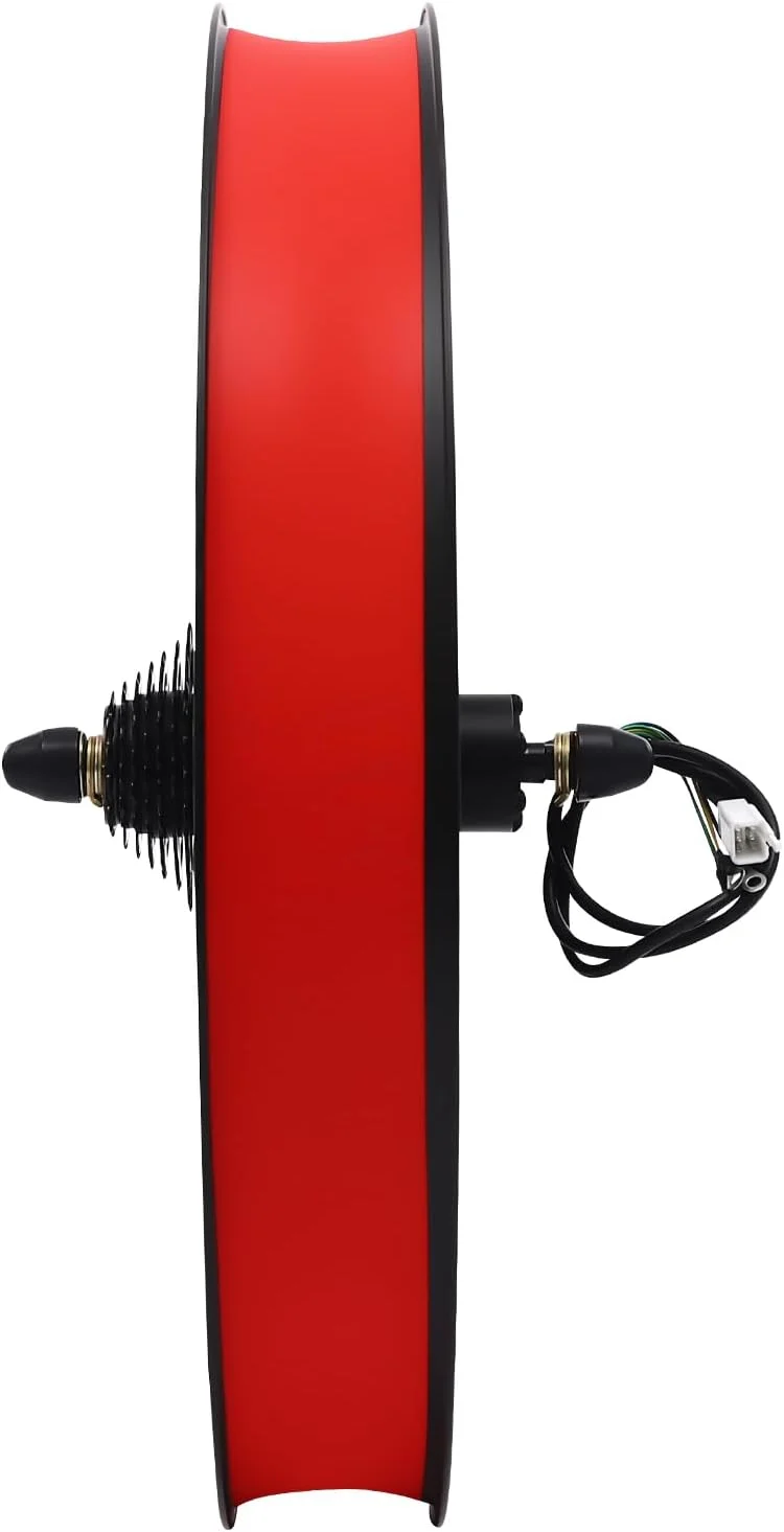 کیت تبدیل دوچرخه برقی چرخ عقب 26 اینچی، موتور برقی 48 ولت 1 کیلووات با لاستیک پهن، کیت تبدیل چرخ عقب دوچرخه برقی با نمایشگر LCD و اهرم گاز انگشتی، کیت موتور توپی برقی چرخ عقب برای اسنومبیل