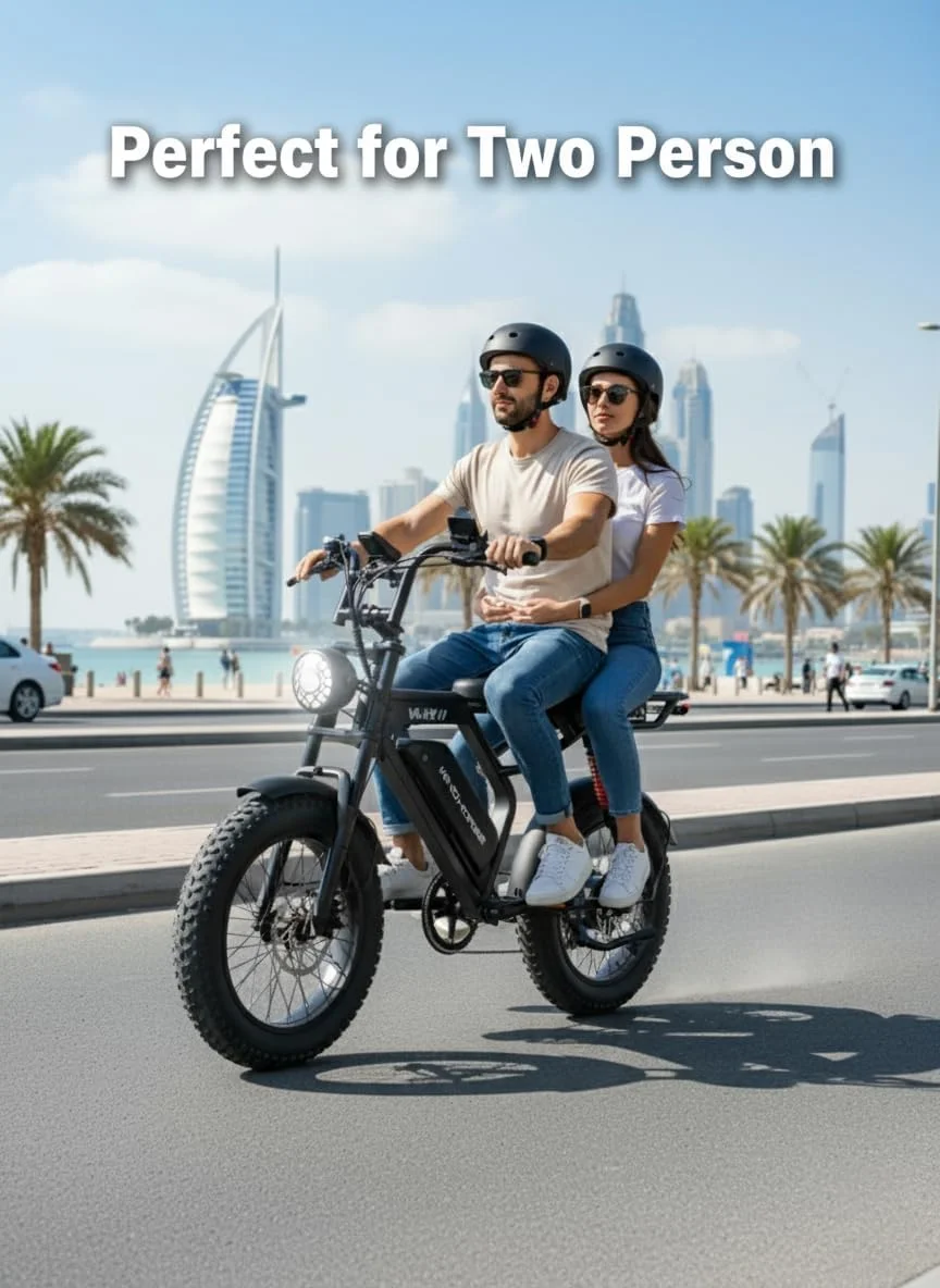 دوچرخه برقی WINDHORSE V8 PRO – موتور گیربکسی 750 وات، باتری 48 ولت 16.6 آمپر ساعت، سرعت 50 کیلومتر در ساعت، برد 45 کیلومتر، لاستیک‌های پهن 20 اینچی، سیستم تعلیق دوگانه، Shimano 7 سرعته، فریم آلیاژ کربن، ترمزهای دیسکی دوگانه