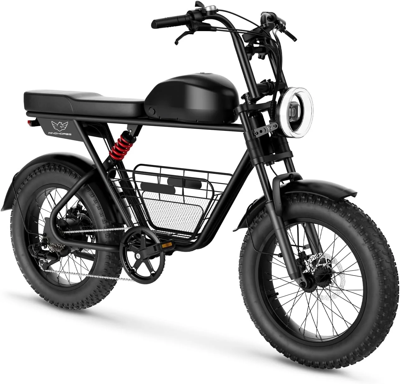 دوچرخه برقی هوشمند بزرگسال WINDHORSE با موتور پیک 1500 وات، برد 112 کیلومتر و سرعت 32 کیلومتر در ساعت، دوچرخه ساحلی با لاستیکهای پهن 20 اینچی، ترمز هیدرولیک و قطع کننده برق موتور، مدل D5 دوچرخه برقی هوشمند بزرگسال WINDHORSE با موتور پیک 1500 وات، برد 112 کیلومتر و سرعت 32 کیلومتر در ساعت، دوچرخه ساحلی با لاستیکهای پهن 20 اینچی، ترمز هیدرولیک و قطع کننده برق موتور، مدل D5