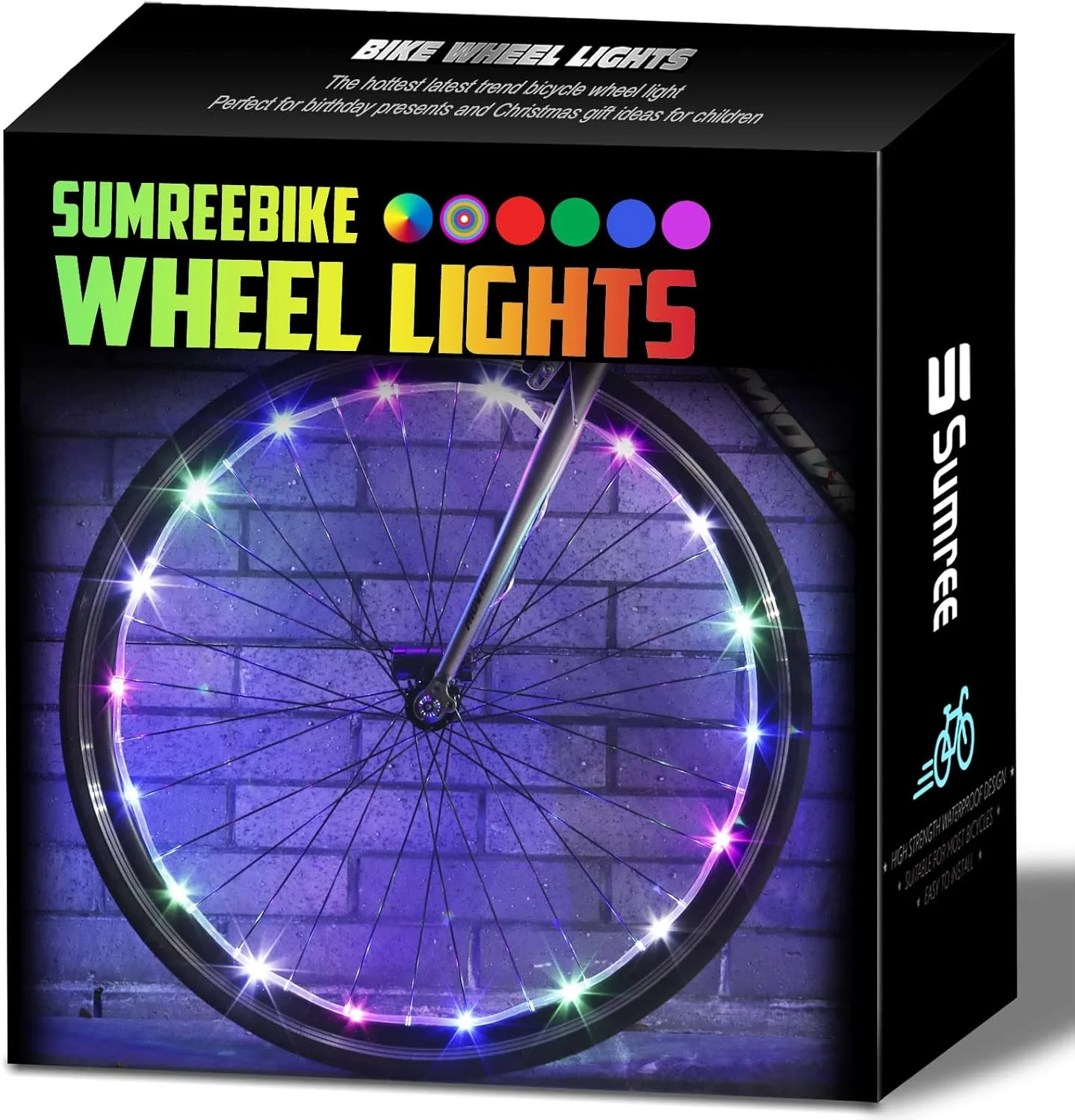 چراغ ال ای دی چرخ دوچرخه، بسته 2 تایی چراغ دوچرخه قابل شارژ USB با باتری، بهترین چراغ های دوچرخه - هدیه تولد برای کودکان، دختران، پسران، بزرگسالان