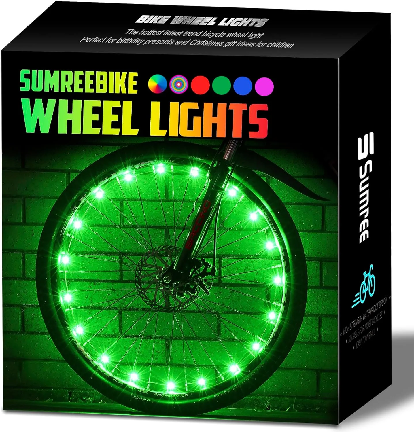 چراغ ال ای دی برای چرخ دوچرخه، بسته 2 عددی چراغ دوچرخه به همراه باتری، هدیه تولد برای کودکان، بزرگسالان، پسران و دختران