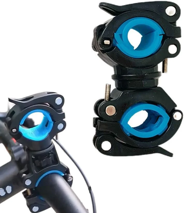 نگهدارنده چراغ قوه دوچرخه جهانی، نگهدارنده چراغ قوه دوچرخه با قابلیت چرخش 360 درجه، بست لوله با رهاسازی سریع، نگهدارنده قابل تنظیم برای دوچرخه سواری