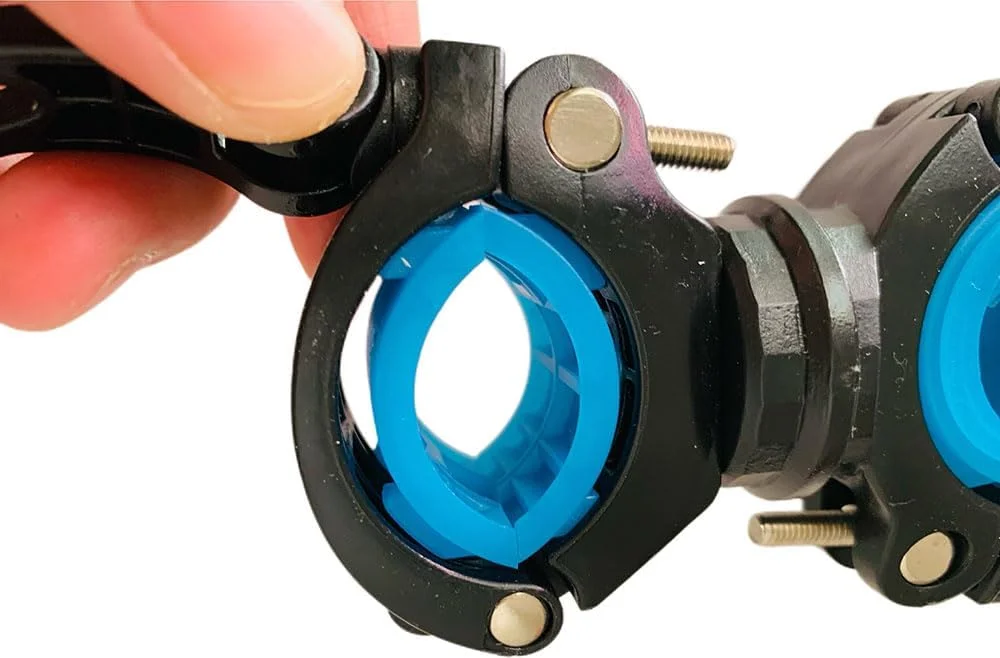 نگهدارنده چراغ قوه دوچرخه جهانی، نگهدارنده چراغ قوه دوچرخه با قابلیت چرخش 360 درجه، بست لوله با رهاسازی سریع، نگهدارنده قابل تنظیم برای دوچرخه سواری