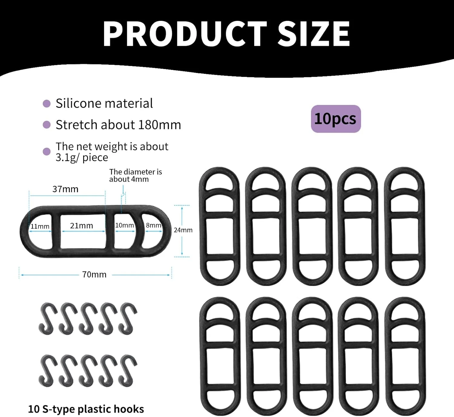 بسته 20 عددی بند سیلیکونی برای چراغ دوچرخه، حلقه لاستیکی نگهدارنده چراغ قوه، بند سیلیکونی دوچرخه برای چراغ عقب سیگما و چراغ دوچرخه جاده، بند الاستیک کششی برای اتصال چراغ دوچرخه، زنگ دوچرخه