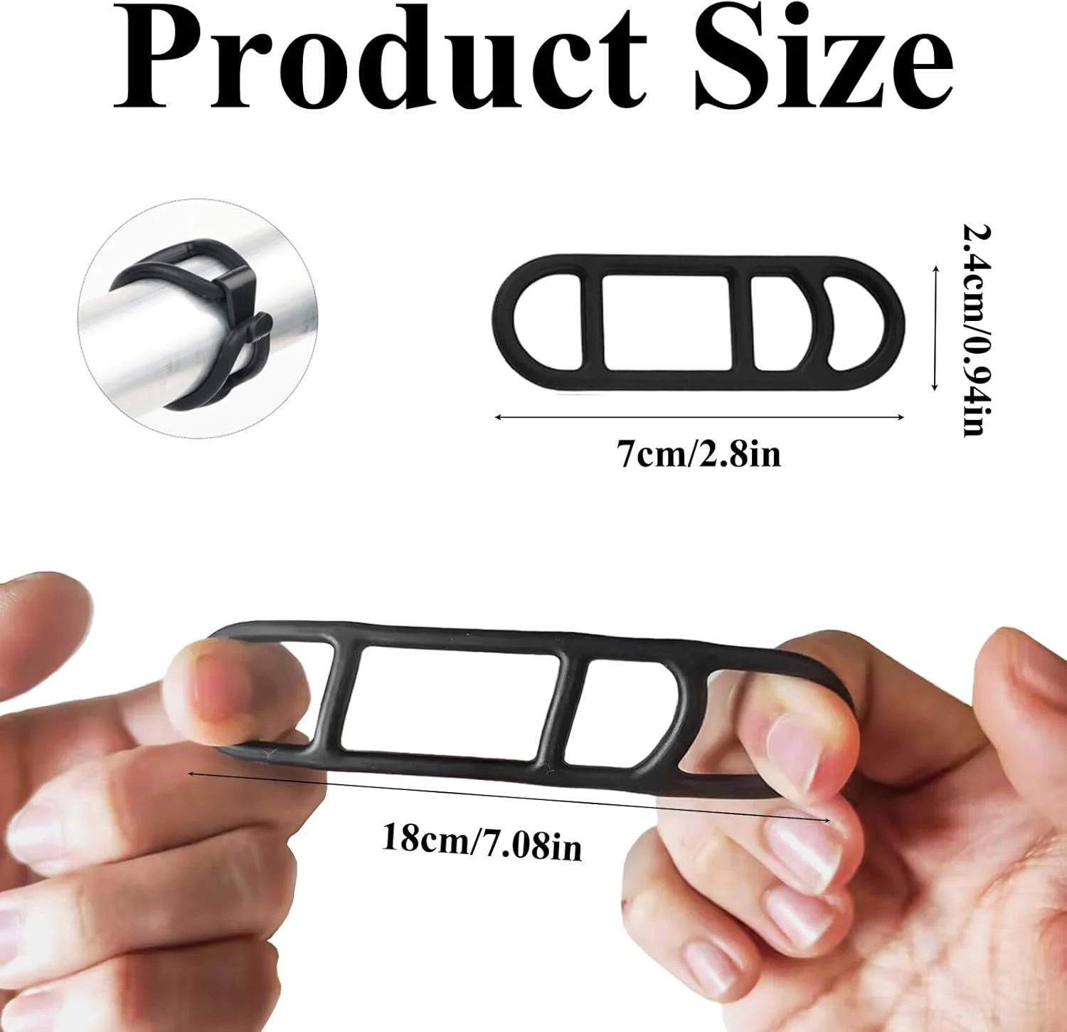 10 عدد بست سیلیکونی دوچرخه، بند سیلیکونی چراغ دوچرخه، بند نگهدارنده گوشی دوچرخه برای چراغ قوه، تلفن همراه، بلندگو، نگهدارنده چراغ، فرمان دوچرخه (مشکی)