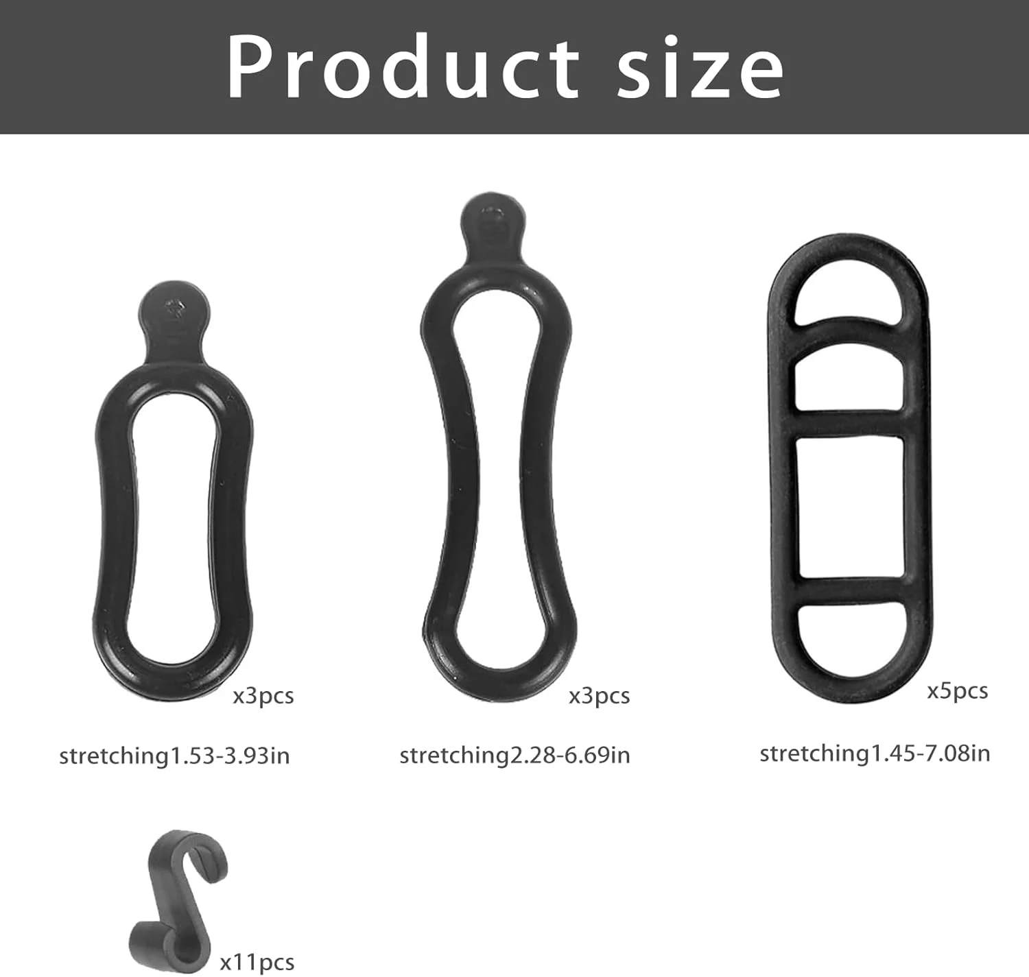 بسته 11 عددی حلقه های لاستیکی دوچرخه و بند سیلیکونی، نگهدارنده جایگزین بند لاستیکی چراغ دوچرخه، نگهدارنده بند کششی چراغ قوه دوچرخه، نگهدارنده قابل تنظیم دوچرخه برای دوچرخه های مختلف