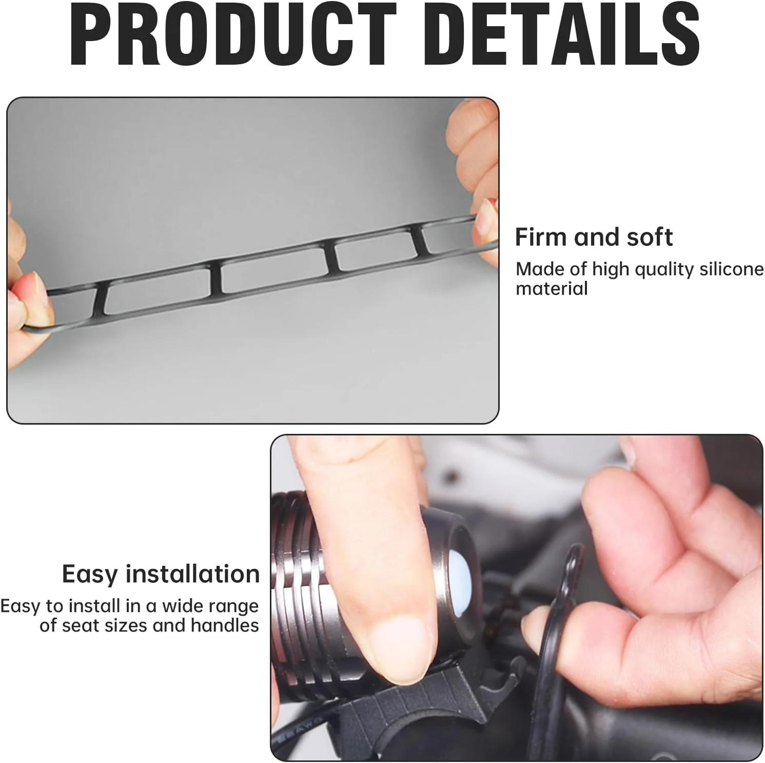 بند سیلیکونی برای چراغ دوچرخه