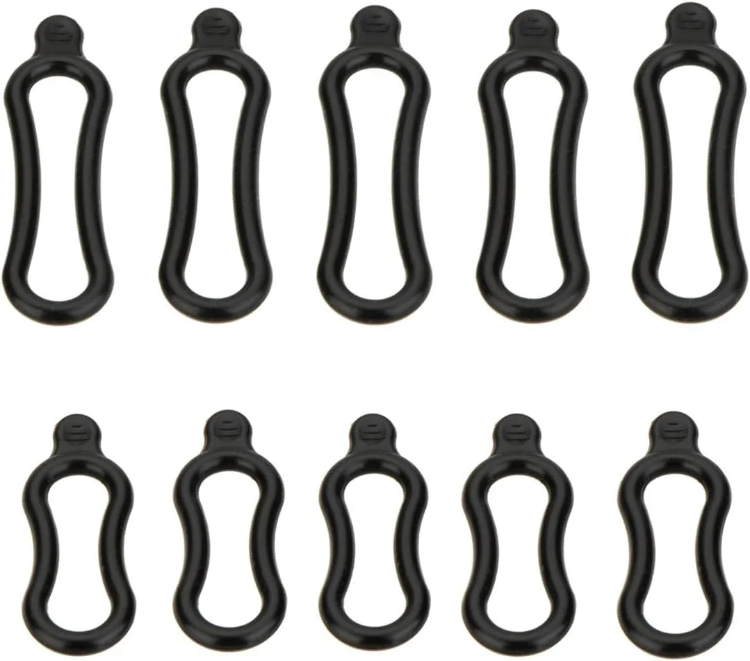 10 عدد حلقه لاستیکی دوچرخه، بست کمربندی حلقه ای، نوارهای لاستیکی الاستیک سبک وزن چند منظوره برای چراغ جلو LED دوچرخه (مشکی)