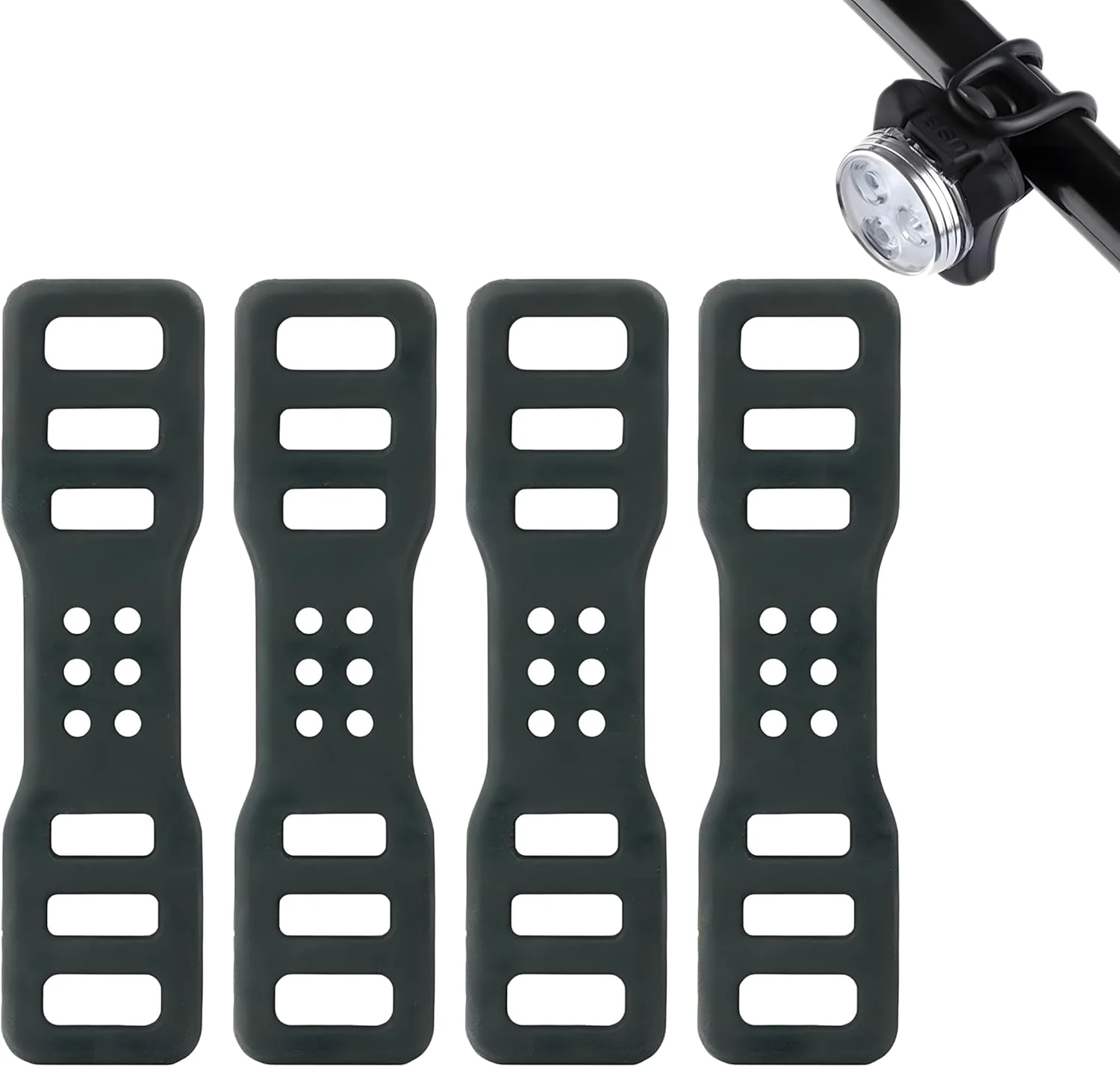 حلقه های لاستیکی دوچرخه، بست های لاستیکی برای تعمیر دوچرخه، بندهای لاستیکی الاستیک سبک وزن چند منظوره برای چراغ جلو و چراغ ال ای دی دوچرخه