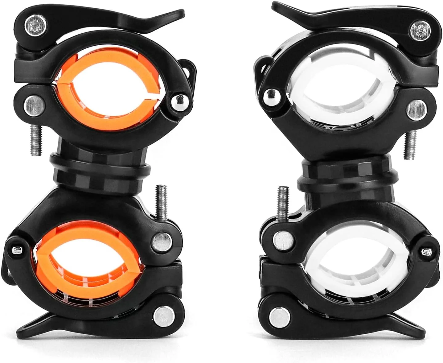 نگهدارنده چراغ دوچرخه چرخان 360 درجه QWORK®، پایه چراغ دوچرخه، نگهدارنده چراغ قوه دوچرخه، لوازم جانبی نصب چراغ قوه دوچرخه جهانی (2 عدد)