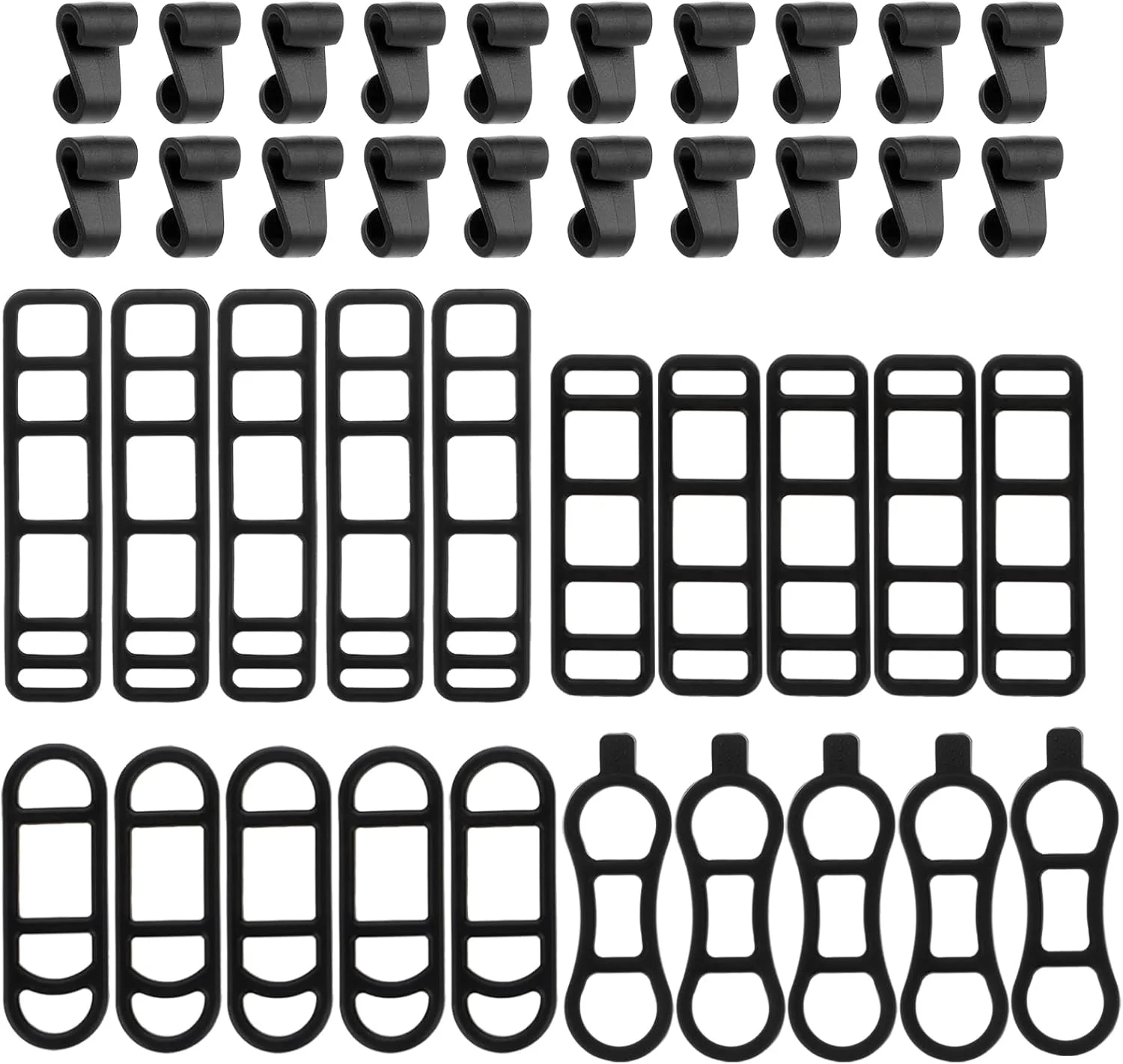 20 عدد بند سیلیکونی چراغ دوچرخه، بند نگهدارنده چراغ، بند دوچرخه سواری، بند تلفن همراه، بلندگو، بندهای چراغ با 20 قلاب برای فرمان، بند الاستیک مناسب برای اکثر دوچرخه ها (4 سایز)