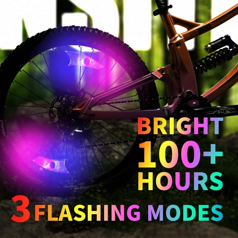 چراغ پره دوچرخه، چراغ ال ای دی چرخ دوچرخه، لوازم جانبی دوچرخه، سبز، زرد، صورتی، قرمز، آبی، سفید