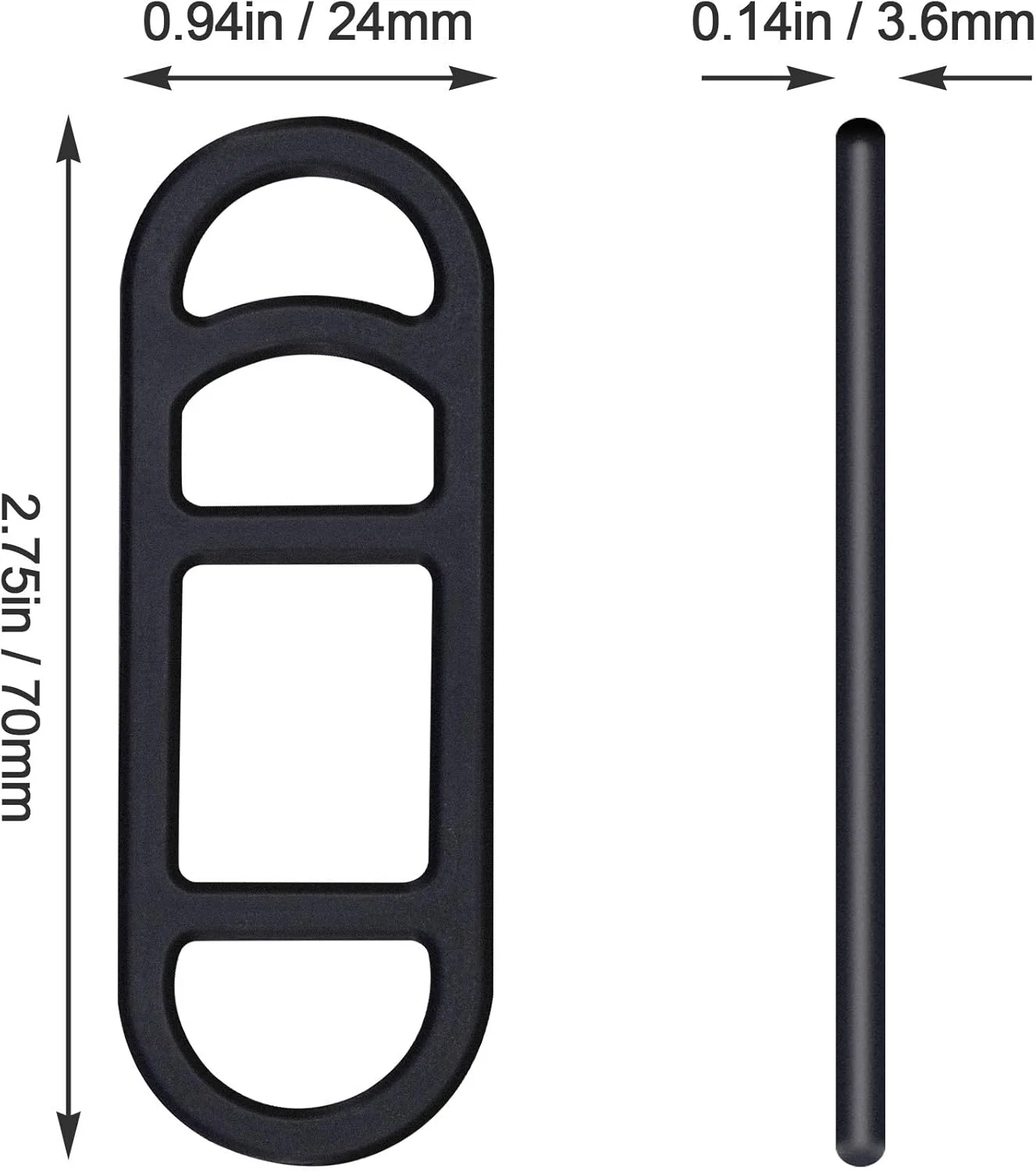 بسته 20 عددی بست سیلیکونی دوچرخه PAGOW، بند لاستیکی چراغ دوچرخه، تسمه چراغ دوچرخه، مشکی (70 x 24 میلی متر)