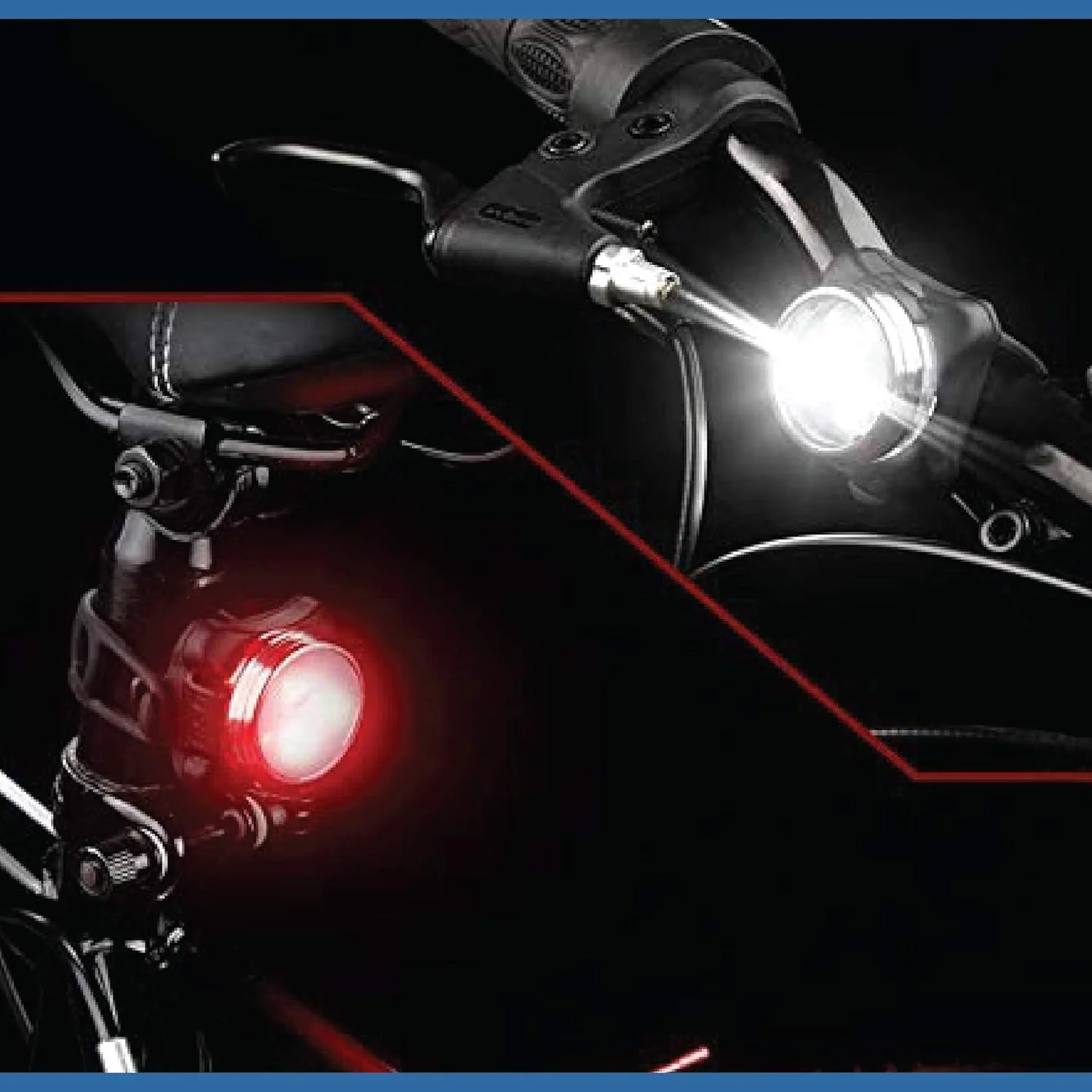 چراغ های LED دوچرخه سبک وزن، ضد آب و قابل شارژ USB | ست چراغ جلو و عقب قرمز و سفید | چراغ های USB قابل شارژ دوچرخه - چراغ های جلو و عقب دوچرخه