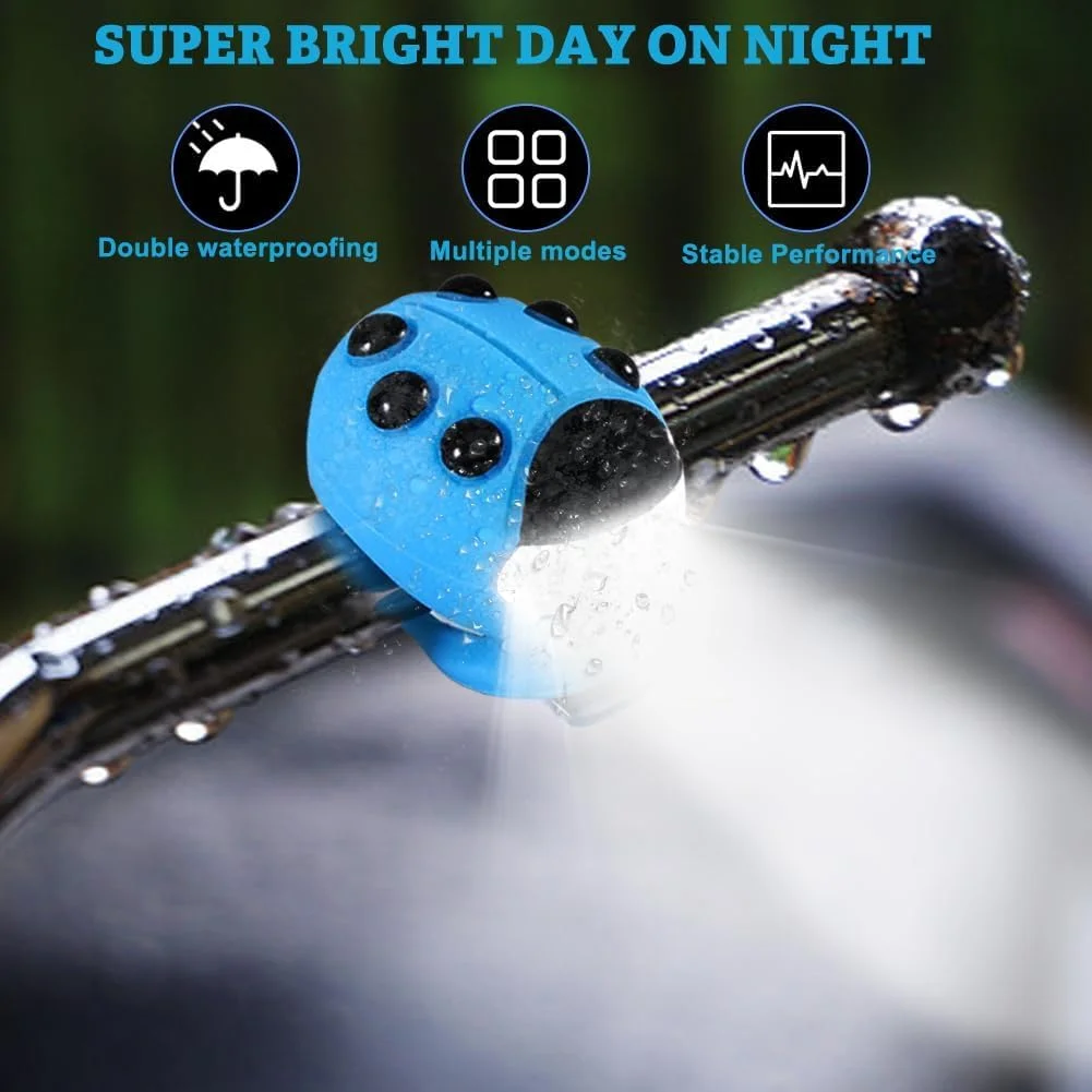 بسته 2 عددی چراغ اسکوتر کودک، چراغ کوله پشتی LED ضد آب IPX5، چراغ کالسکه، چراغ هشدار LED با 3 حالت نور برای اسکوتر کودک، عصای پیاده روی