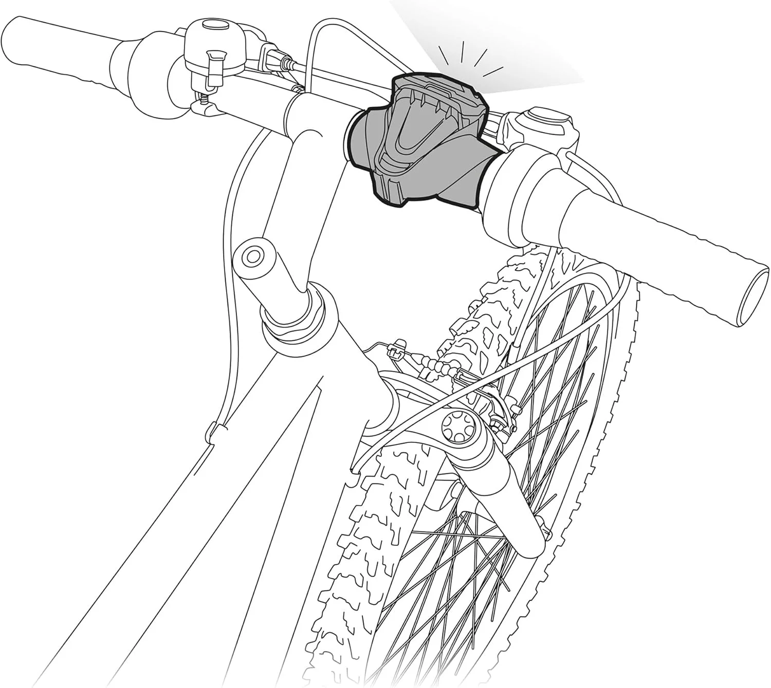 پایه نصب چراغ پیشانی پتزل مدل Bike Adapt 2 - مشکی، سایز آزاد