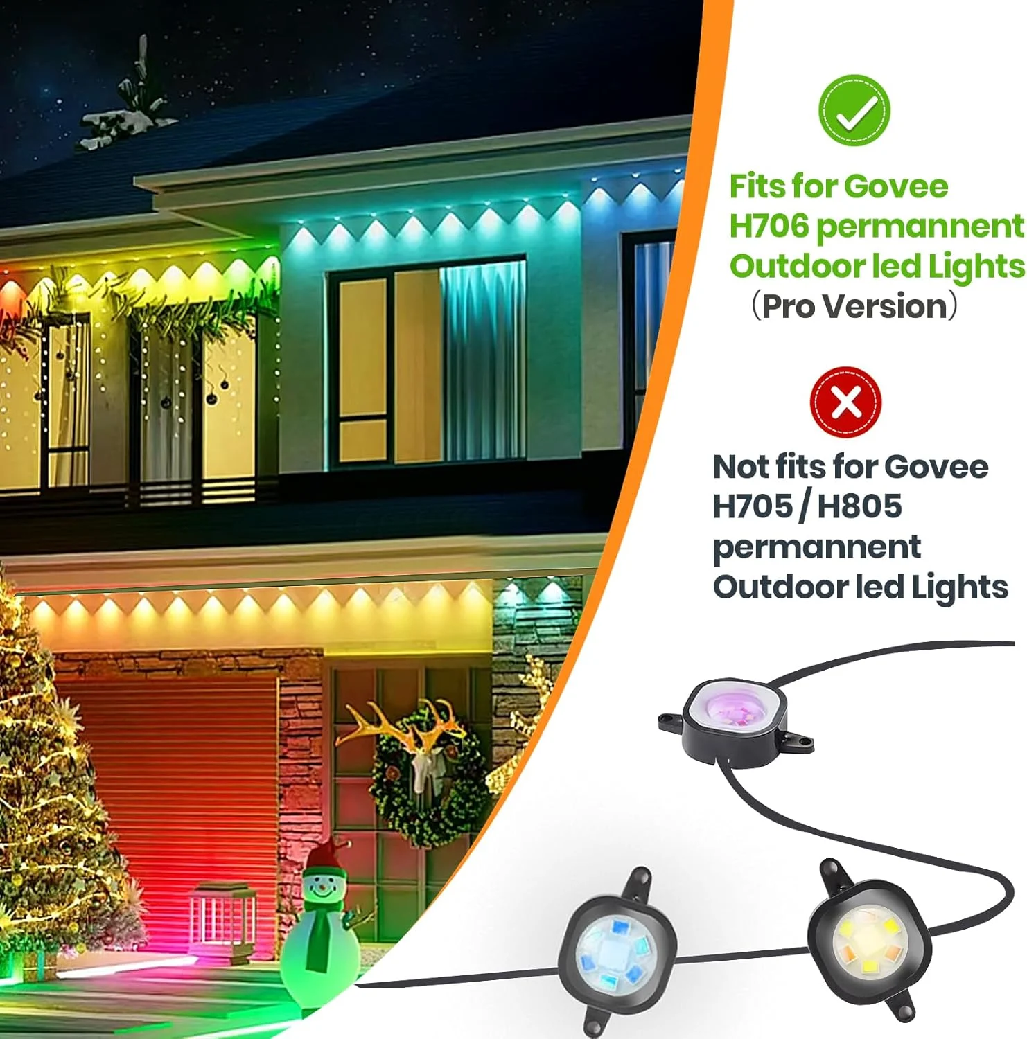 گیره های نصب چراغ های LED بیرونی دائمی مدل H706، نگهدارنده براکت برای چراغ های LED بیرونی (مشکی، 40 عدد)