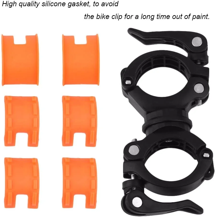 نگهدارنده چراغ قوه دوچرخه Medlife، پایه چراغ قوه دوچرخه، مشکی و زرد، مقاوم در برابر آب IPX6، جلو، بسته 2 عددی