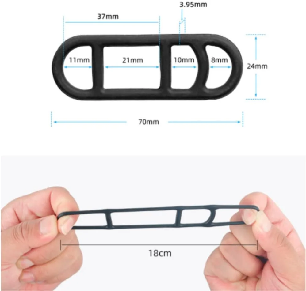 10 عدد بست سیلیکونی دوچرخه، نگهدارنده چراغ دوچرخه، بند سیلیکونی چراغ دوچرخه برای چراغ قوه، تلفن همراه، بلندگو، نگهدارنده چراغ فرمان دوچرخه، 70 x 24 میلی متر