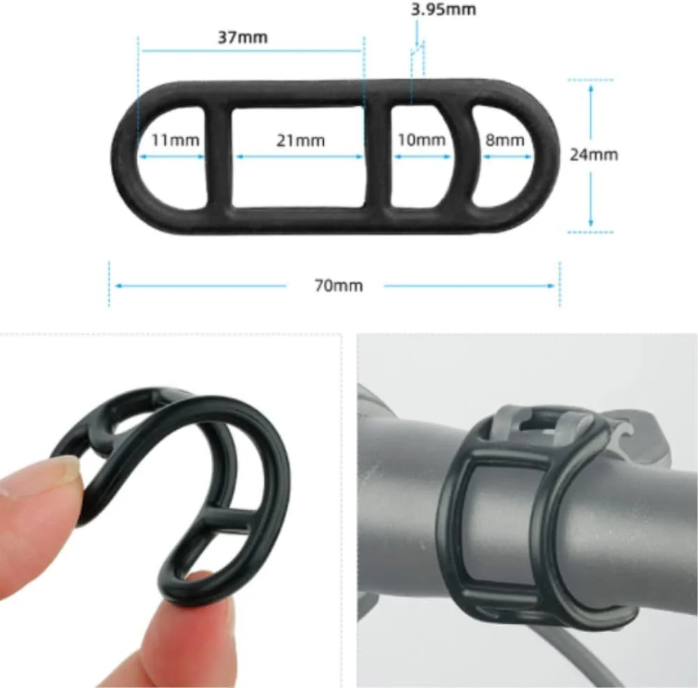 10 عدد بست سیلیکونی دوچرخه، نگهدارنده چراغ دوچرخه، بند سیلیکونی چراغ دوچرخه برای چراغ قوه، تلفن همراه، بلندگو، نگهدارنده چراغ فرمان دوچرخه، 70 x 24 میلی متر