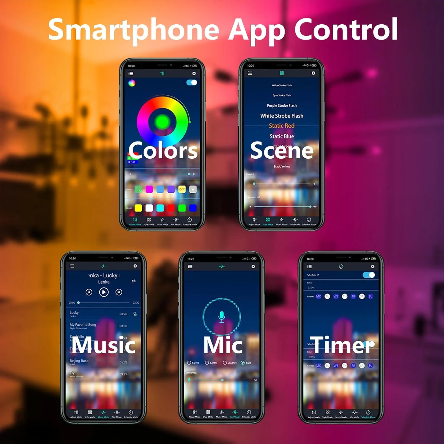 چراغ ال ای دی دوچرخه برای شب، قابل تنظیم، ضد آب، برای کودکان، بزرگسالان، پسران و دختران (چراغ دوچرخه با کنترل از راه دور و برنامه)