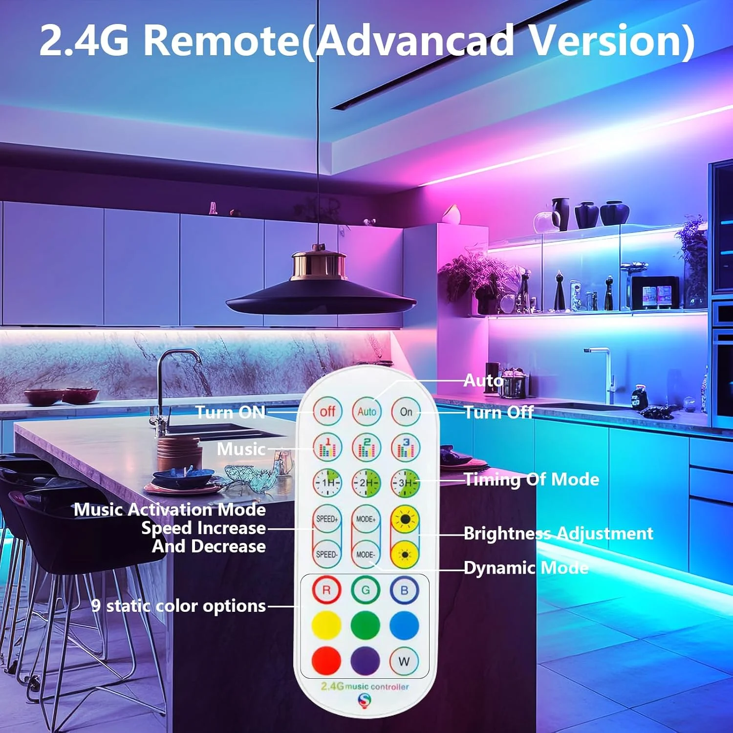 چراغ ال ای دی دوچرخه برای شب، قابل تنظیم، ضد آب، برای کودکان، بزرگسالان، پسران و دختران (چراغ دوچرخه با کنترل از راه دور و برنامه)