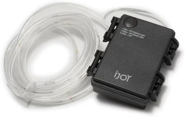 چراغ چرخ دوچرخه تغییر رنگی IJOY Wheelies - چراغ LED چند رنگ 2.1 متری با باتری برای روشنایی ایمنی دوچرخه سواری در شب با حالت ثابت یا چشمک زن - مناسب برای چرخ های 20-29 اینچی