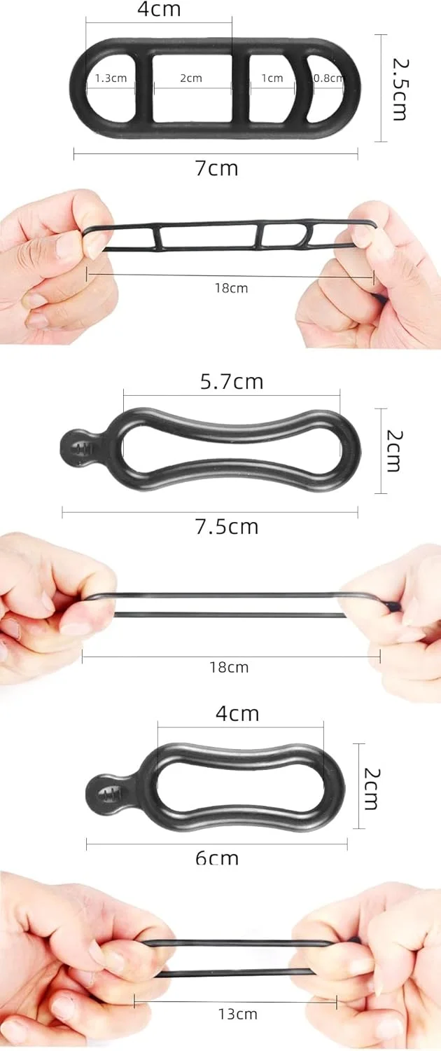 بسته 30 عددی کش لاستیکی چراغ دوچرخه، حلقه های لاستیکی کشی سیلیکونی نگهدارنده چراغ قوه، چراغ ال ای دی دوچرخه