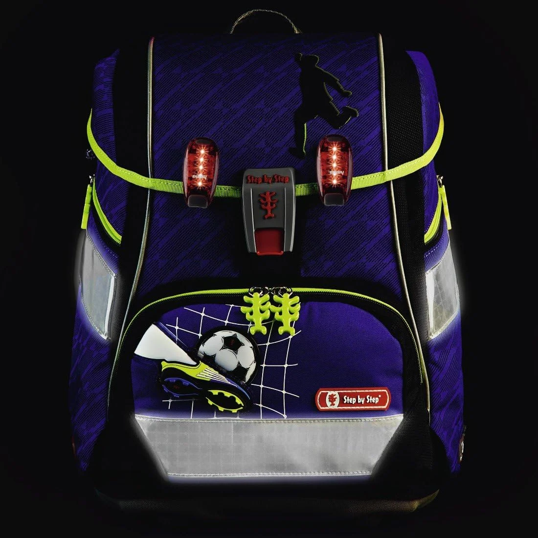 ست دو عددی گیره ایمنی LED هاما (دارای باتری، حالت های نور ثابت یا چشمک زن، ایده آل برای دوندگان، دانش آموزان، دوچرخه سواران) قرمز